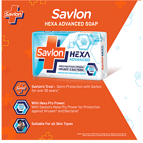 Savlon Hexa Advanced Soap, 125  g (Pack of 5) 