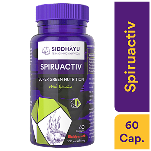 Buy SIDDHAYU Spiruactiv Super Green Nutrition Capsules With Spirulina