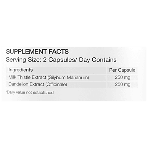 Foresta Organics Liver Detox Capsules - Milk Thistle Extract, Silymarin, Dandelion & Vitamins, Vegan, 60 pcs  Rejuvenates Liver Cells