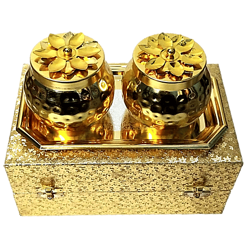 Arham Gift Pack - Dryfruit Container With Plate, 1 pc  