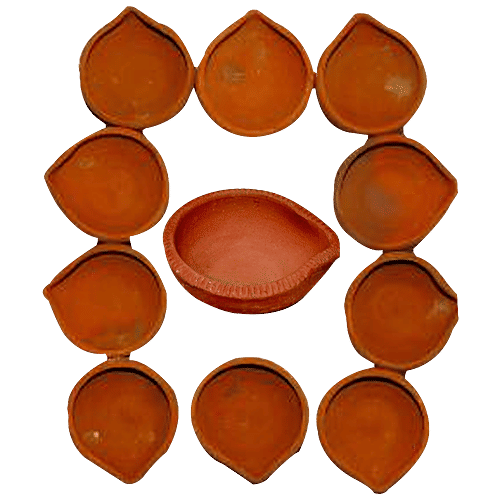 Arham Handmade Diwali Mitti Diya, 11 pcs  