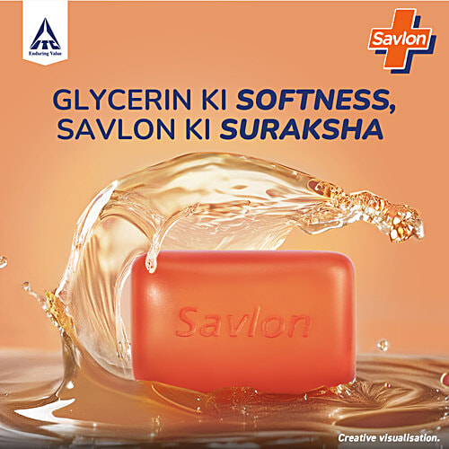 Savlon Glycerin Bathing Bar, 625 g (5 pcs x 125 g each) With Germ Protection & Moisturisation, For Soft & Supple Skin