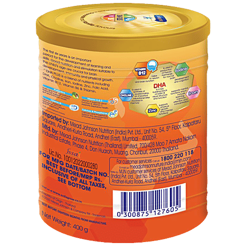 Enfagrow Enfagrow A+ Nutritional Milk Powder Nutrition Drink For Children (3-6 Years), Vanilla, 400 g Tin DHA Plus, Vitamins & Minerals