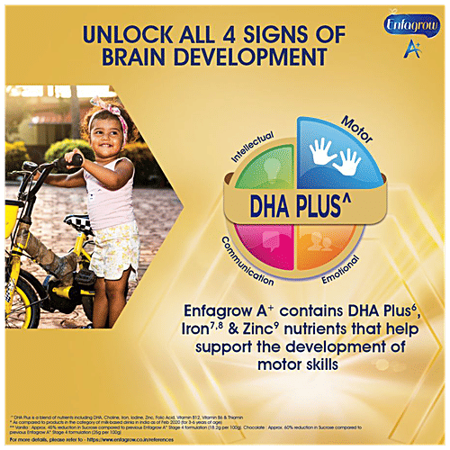 Enfagrow Enfagrow A+ Nutritional Milk Powder Nutrition Drink For Children (3-6 Years), Chocolate, 400 g Tin DHA Plus, Vitamins & Minerals