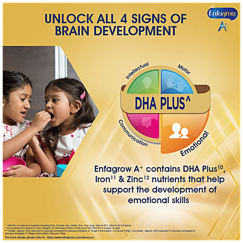 Enfagrow Enfagrow A+ Nutritional Milk Powder Nutrition Drink For Children (3-6 Years), Chocolate, 400 g Tin DHA Plus, Vitamins & Minerals