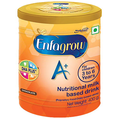 Enfagrow Enfagrow A+ Nutritional Milk Powder Nutrition Drink For Children (3-6 Years), Chocolate, 400 g Tin DHA Plus, Vitamins & Minerals