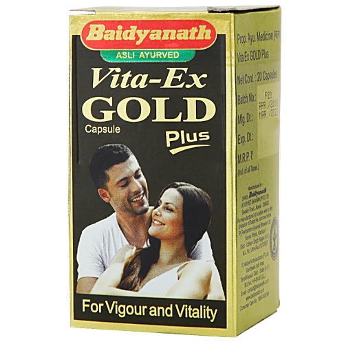 Baidyanath Nagpur Vita Ex Gold Plus Capsule - With Pure Shilajit & Swarna Bhasma, 20 pcs  