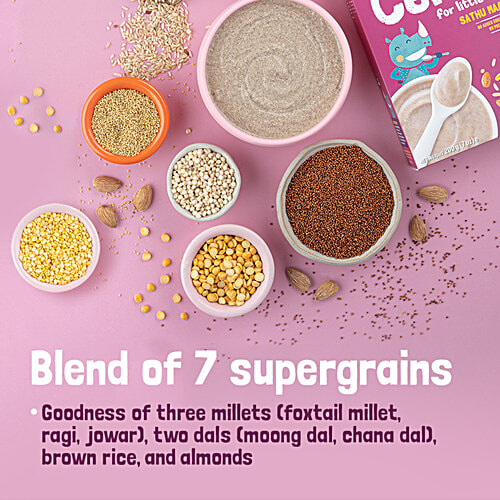 Slurrp Farm Sathu Mavu- Contains Ragi, Dals & Almonds, No Sugar, No Salt, No Milk, 200 g  No Preservatives, No Artificial Flavours