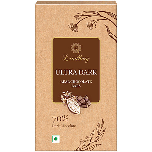 Lindberg Ultra Dark Real Chocolate Bar - 70% Cocoa, 80 g