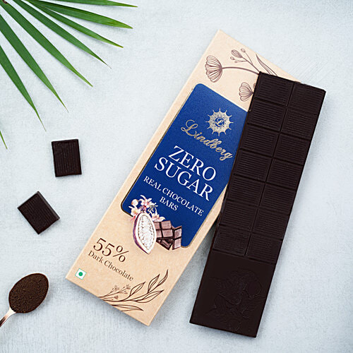 Buy Lindberg Zero Sugar Dark Chocolate Bar 55 Cocoa Online at Best