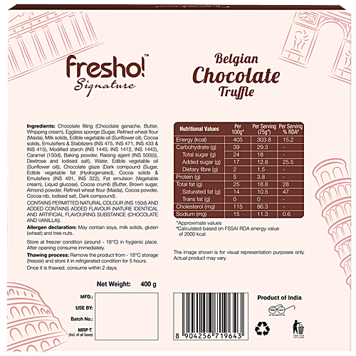 fresho! Signature Belgium Chocolate Truffle Cake, 400 g  