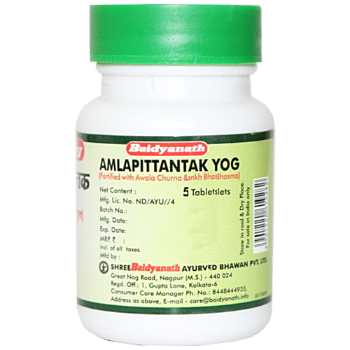 Baidyanath Amlapittantak Yog Tablets - Hyper Acidity, Indigestion & Constipation Relief, 50 pcs