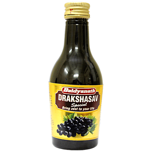 Baidyanath Drakshasava Ayurvedic Tonic - Improves Hunger & Heart Health, 180 ml  