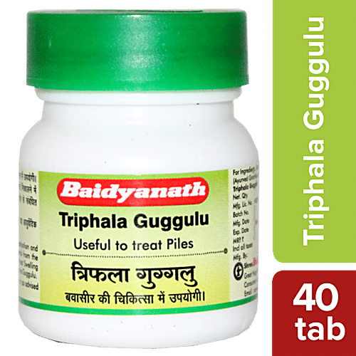 Baidyanath Triphala Guggulu- Ayurvedic Piles Treatment Tablets, 40 pcs  