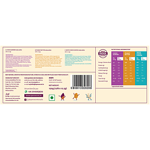 Buy Open Secret Assorted Nutty Cookies Gift Box Choco Almond, Peanut