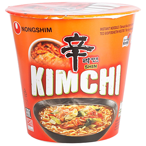 NONGSHIM Kimchi Ramyun cup Noodles, 75 g Chewy and soft noodles
Essential nutrients
Non added preservative
