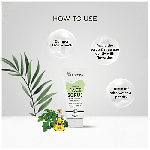 The Skin Story Moringa Face Gentle Scrub - Deep Cleansing Exfoliator, 100 g  