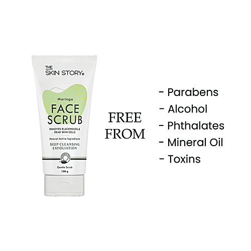 The Skin Story Moringa Face Gentle Scrub - Deep Cleansing Exfoliator, 100 g  