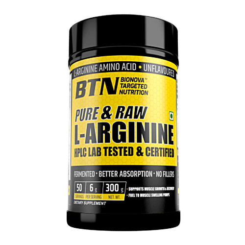 BTN Sports Pure & Raw L-Arginine - 50 Servings, 300 g  