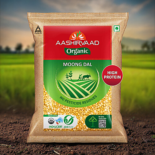 Aashirvaad Organic Moong Dal, 500 g  