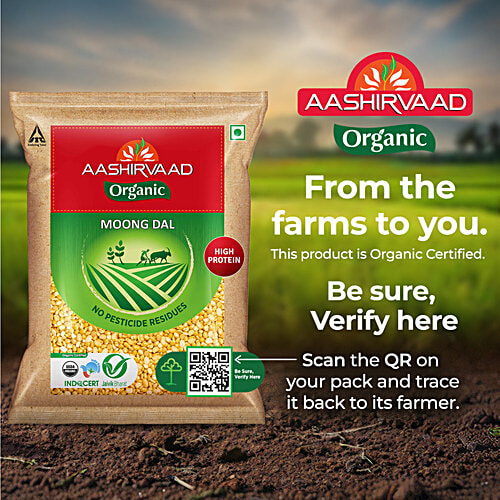 Aashirvaad Nature's Super Foods Organic Moong Dal/Hesaru Bele, 1 kg  