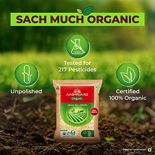 Aashirvaad Nature's Super Foods Organic Urad Dal Split/Ulutham Parupu, 500 g  