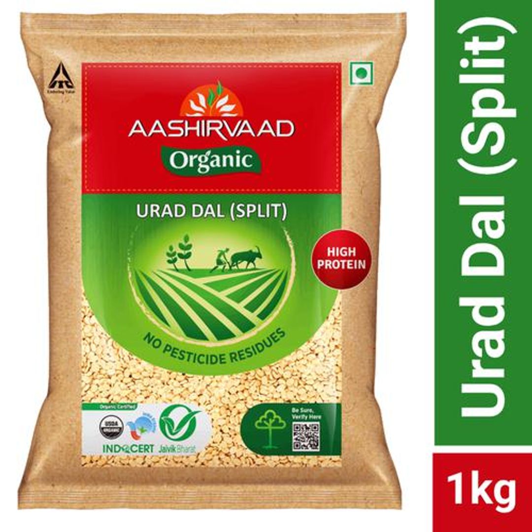 Aashirvaad Nature's Super Foods Organic Urad Dal Split/Uddina Bele, 1 kg 