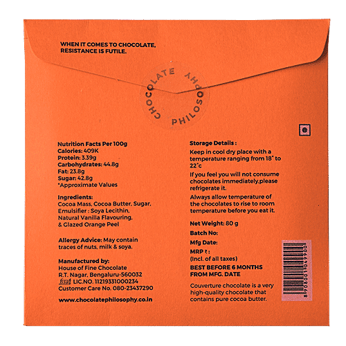 Chocolate Philosophy Orange, 80 g  