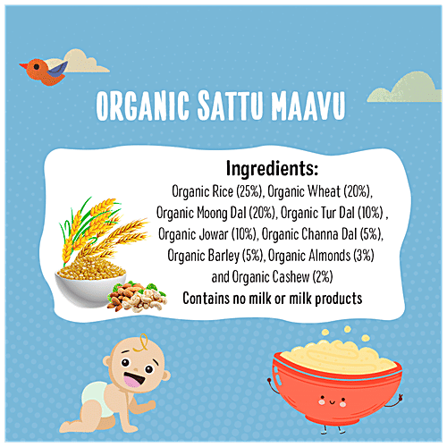 Timios Porridge - Organic Sattu Maavu, For Babies 10+ Months, 200 g  Rich in Protein, No Added Preservatives