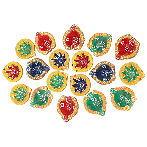 DP Mud Diya - Assorted Colour, ED123F, 12 pcs