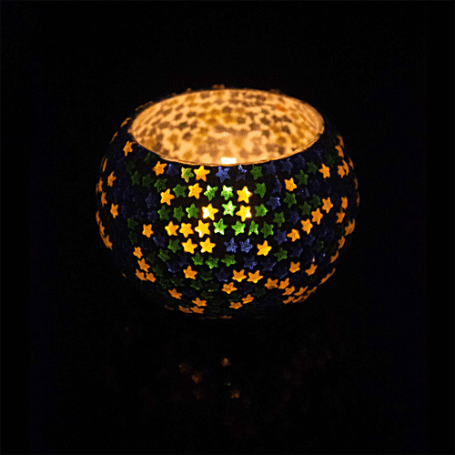 Lexton Tea Light Holder For Lamp, Diya Or Wax Candle - Star, Home Décor, Festive, Diwali, 2 pcs  