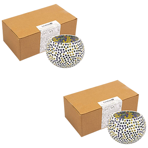Lexton Tea Light Holder For Lamp, Diya Or Wax Candle - Star, Home Décor, Festive, Diwali, 2 pcs  