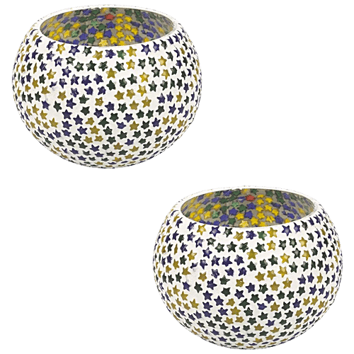 Lexton Tea Light Holder For Lamp, Diya Or Wax Candle - Star, Home Décor, Festive, Diwali, 2 pcs  