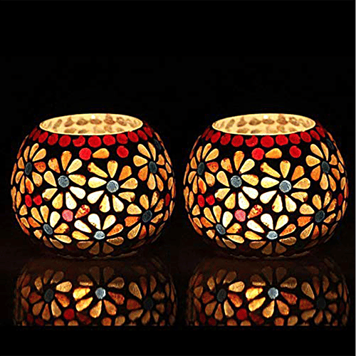 Lexton Tea Light Holder For Lamp, Diya Or Wax Candle - Floral, Home Décor, Festive, Diwali, 1 pc  