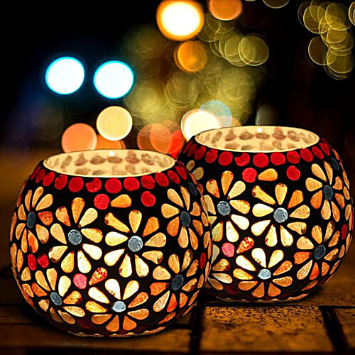 Lexton Tea Light Holder For Lamp, Diya Or Wax Candle - Floral, Home Décor, Festive, Diwali, 1 pc  