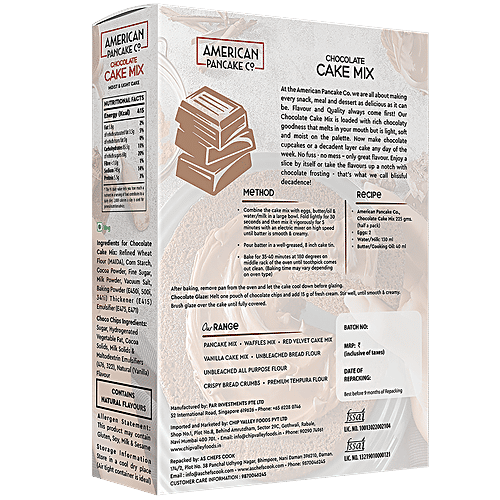 American Pancake Co. Chocolate Cake Mix, 500 g  