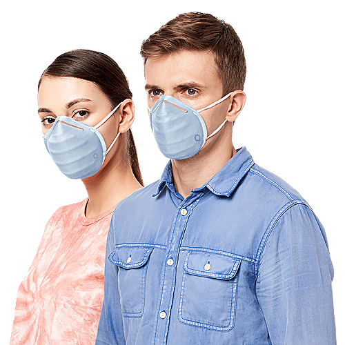 Amante Face Mask - Ultra-Light Contoured Fit, Large, Light Blue, 1 pc  