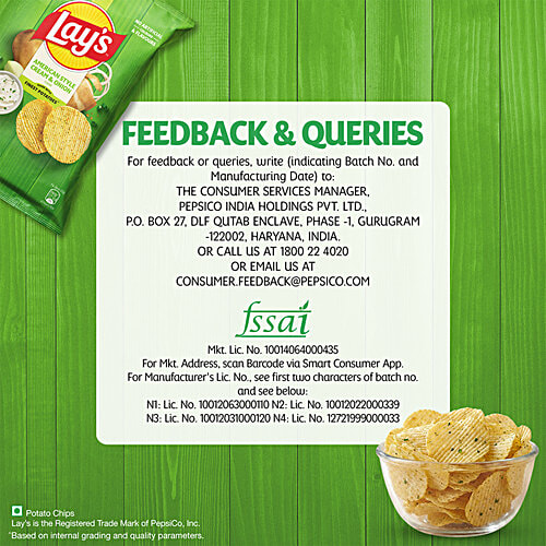 Lays Potato Chips - American Style Cream & Onion Flavour, 78 g  