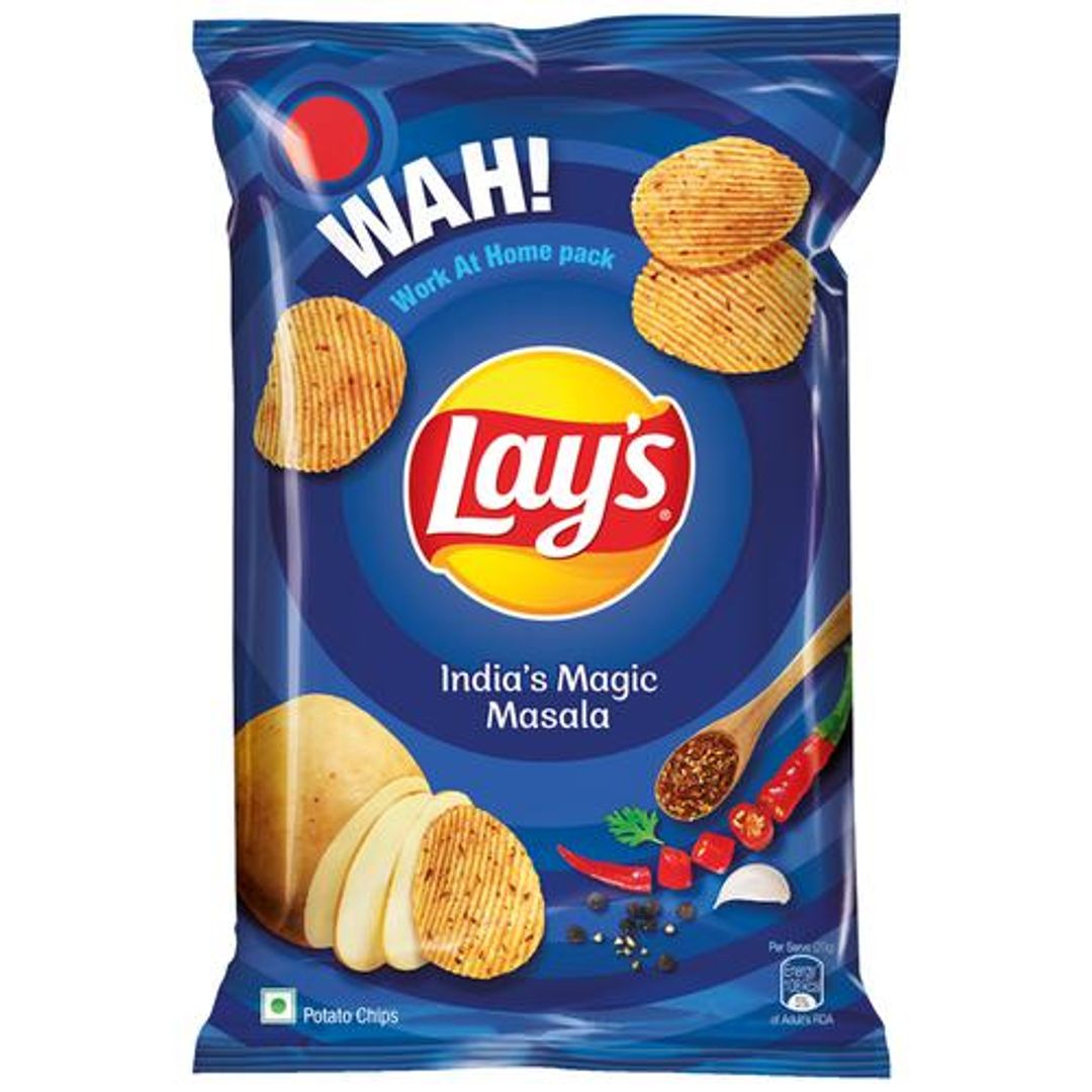 Lays Potato Chips - India's Magic Masala Flavour, Crunchy Snacks, 73 g 