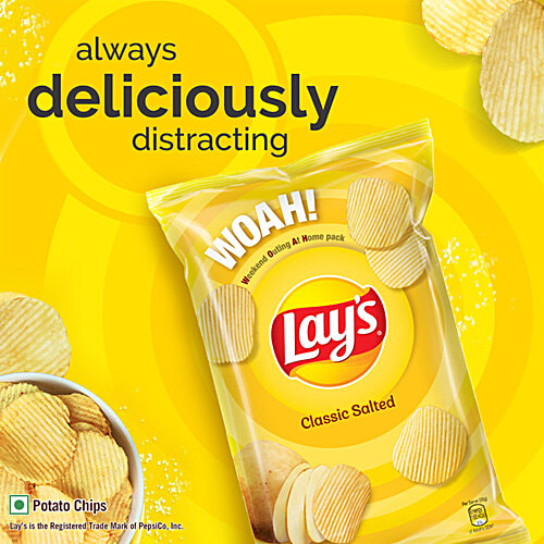 Lay's Classic Salted Potato Chips, 67 g Crunchy Chips & Snacks
