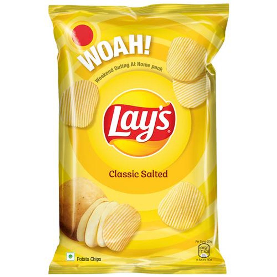 Lays Potato Chips - Classic Salted Flavour, Crunchy Snacks, 73 g 