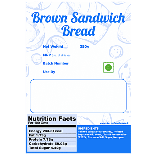 Aureo Brown Jumbo Sandwich Bread, 350 g  