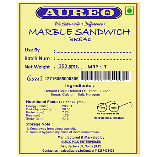 Buy AUREO Marble Jumbo Sandwich Bread Online at Best Price of Rs 45