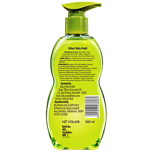 Dabur Baby Wash - With No Harmful Chemicals & Tear Free Formula, 500 ml  