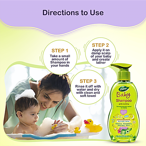 Dabur Baby Shampoo - With No Harmful Chemicals & Tear Free Formula, 500 ml  100% Soap Free & No Harmful Chemicals