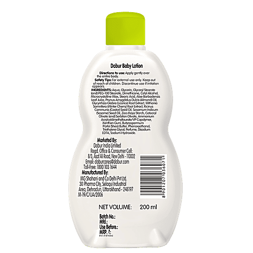 Buy Dabur Baby Lotion For Sensitive Skin With No Harmful Chemicals