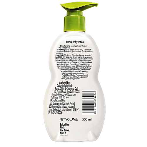 Buy Dabur Baby Lotion For Baby's Sensitive Skin With No Harmful