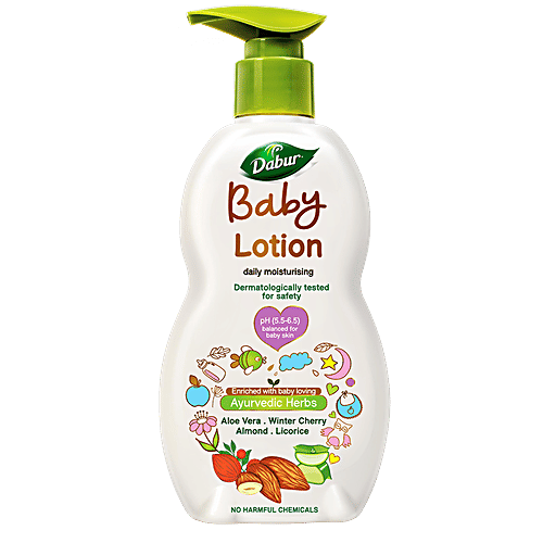 Dabur Baby Lotion -  For Baby's Sensitive Skin With No Harmful Chemicals, 500 ml  