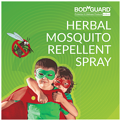Bodyguard Herbal Mosquito Repellent Spray With Goodness Of Essential Oils And Aloe Vera Extracts - 100 Ml,Pack of 2,Green, 100 ml (Set of 2) Natural Oils
 Aloe Vera