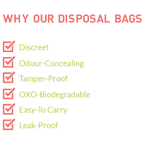 Bodyguard Baby Diaper Disposable Bags - 15 Bags - OXO Biodegradable, Leak-Proof Bags for Discreet Disposal of Diapers and Intimate Sanitary Products, 15 pcs